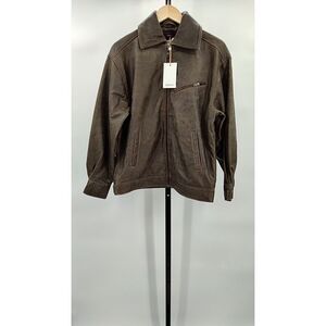 Quince Brown Women’s Leather Oversized Jacket